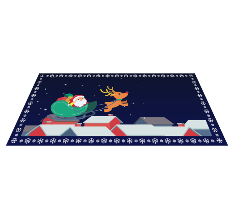 Santa's Sleigh Ride halloween vinyl rug - TenStickers