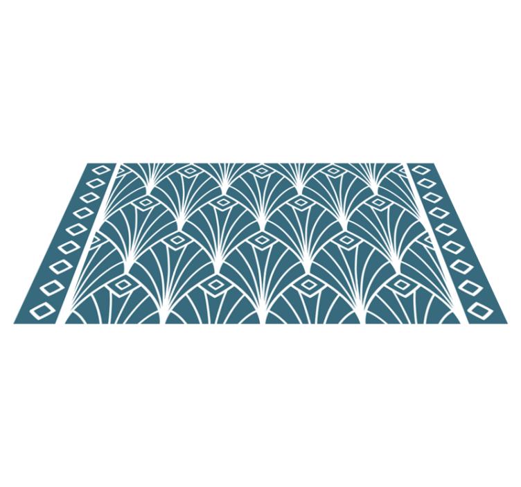 Modern art blue and white deco geometric rugs - TenStickers