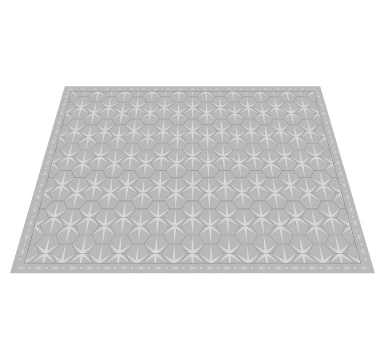 Hexagonal star pattern gray vinyl rug - TenStickers