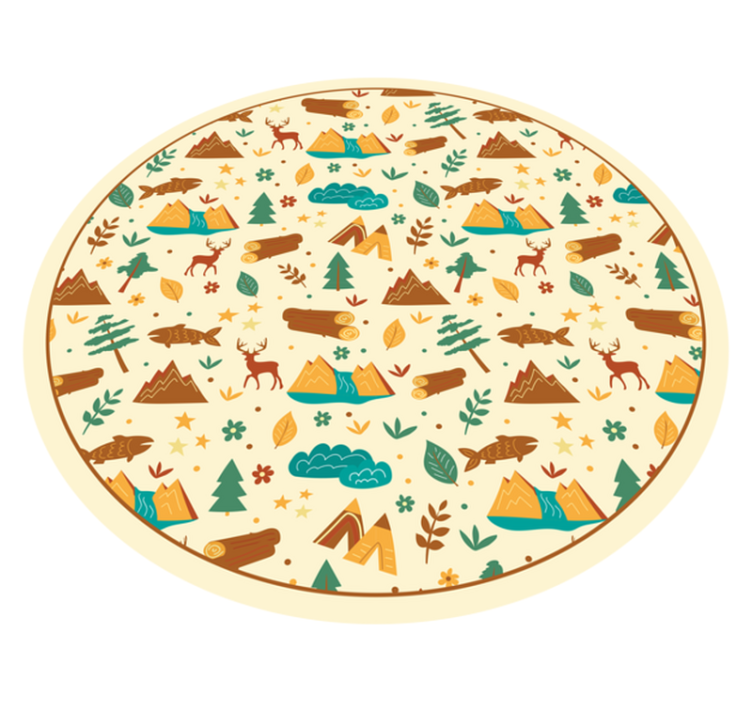 Camping time, mountain stuffs kids vinyl rug - TenStickers