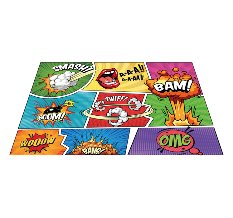Comic Book Action teenager vinyl rug - TenStickers