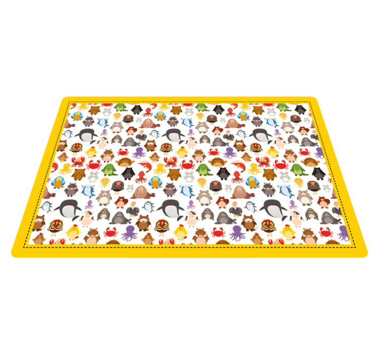 Adorable Creature Personalities animal vinyl rug - TenStickers