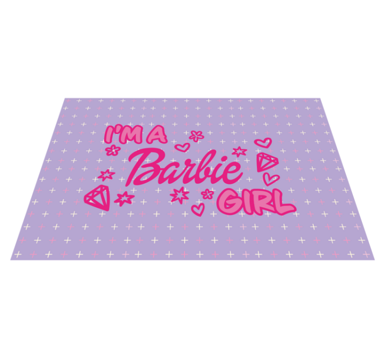 Im a barbie girl quote custom rug - TenStickers