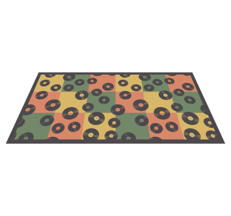Mosaic vinyl rug colorful vinyl records - TenStickers