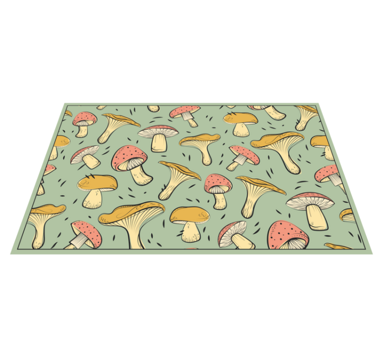 Whimsical Mushroom Patterns nature vinyl rug - TenStickers
