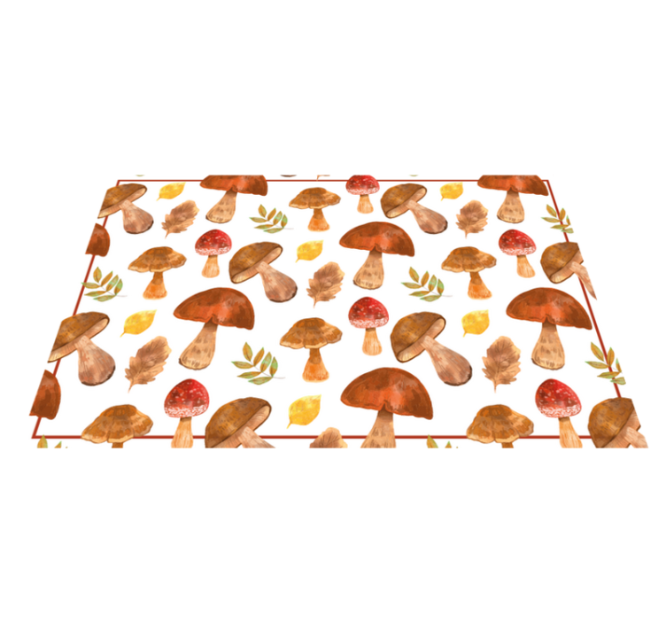 Mushroom & Leaf nature vinyl rug - TenStickers