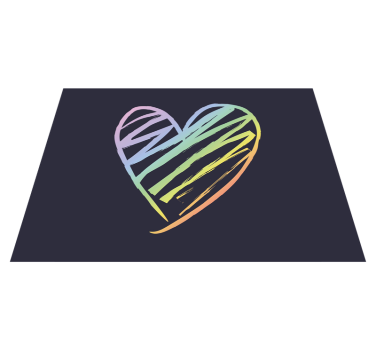 Rainbow holografic heart lines rectangular rug - TenStickers