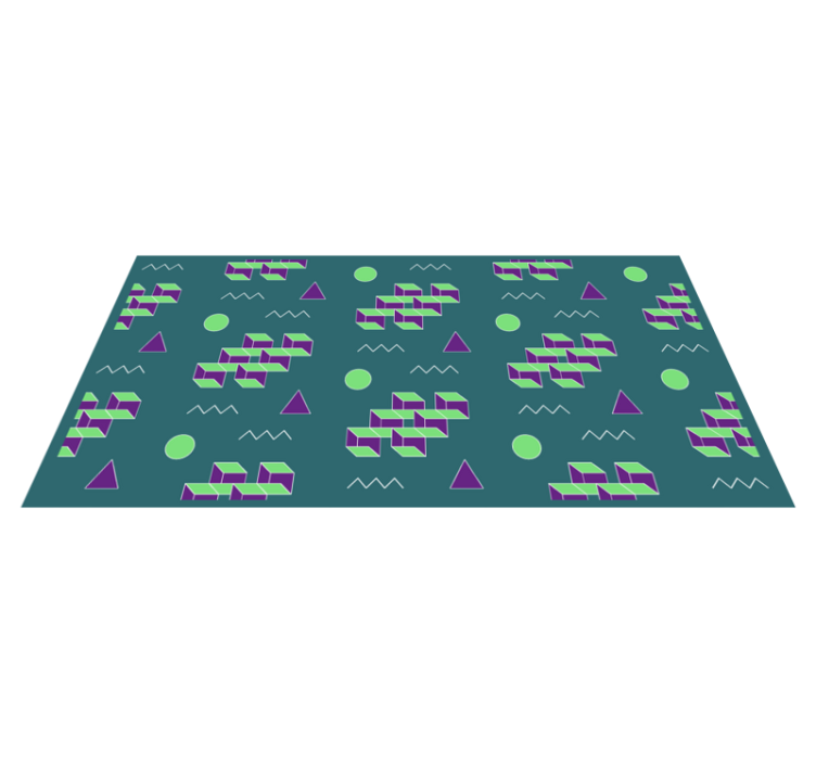 Colorful block shapes vintage vinyl rug - TenStickers