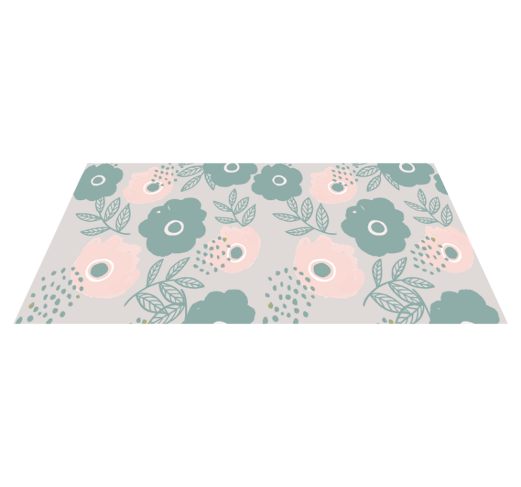 Floral Leaf Element flower vinyl rug - TenStickers