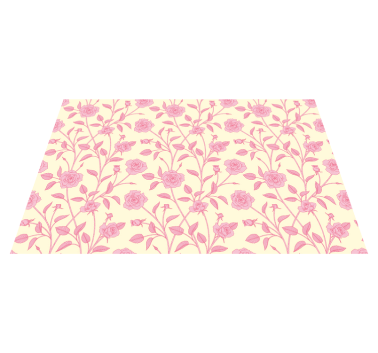 Charming pink flora flower vinyl rug - TenStickers