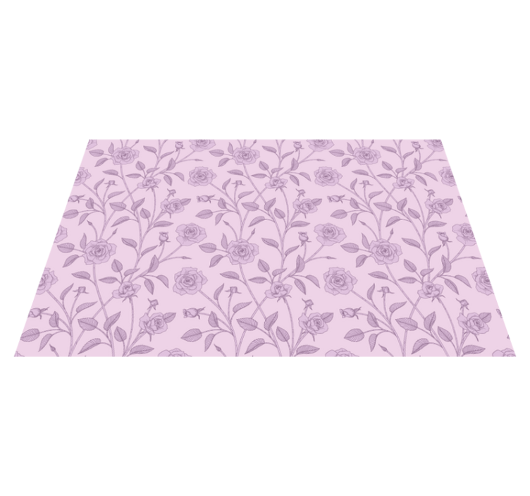 Lavender Floral Pattern flower vinyl rug - TenStickers