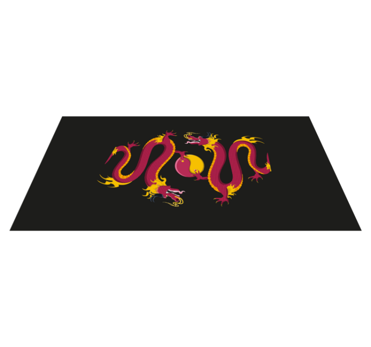 Dragon symbolism ethnic vinyl rug - TenStickers