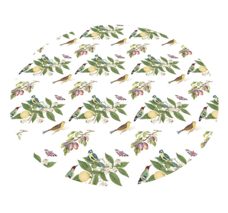Colorful Bird Patterns circular vinyl rug - TenStickers