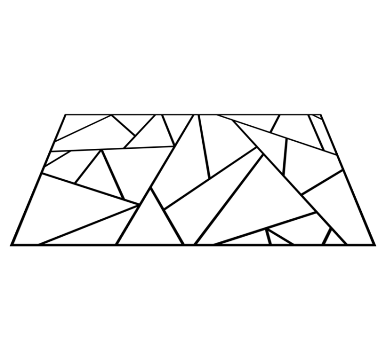 Black geometric line minimalist floor vinyl mat - TenStickers