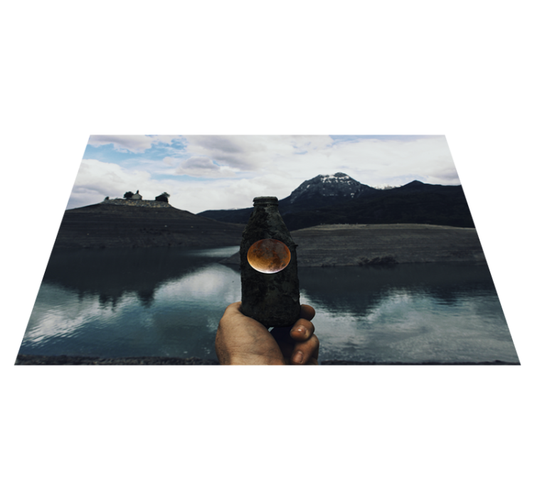 Bottle Moon View nature vinyl rug - TenStickers