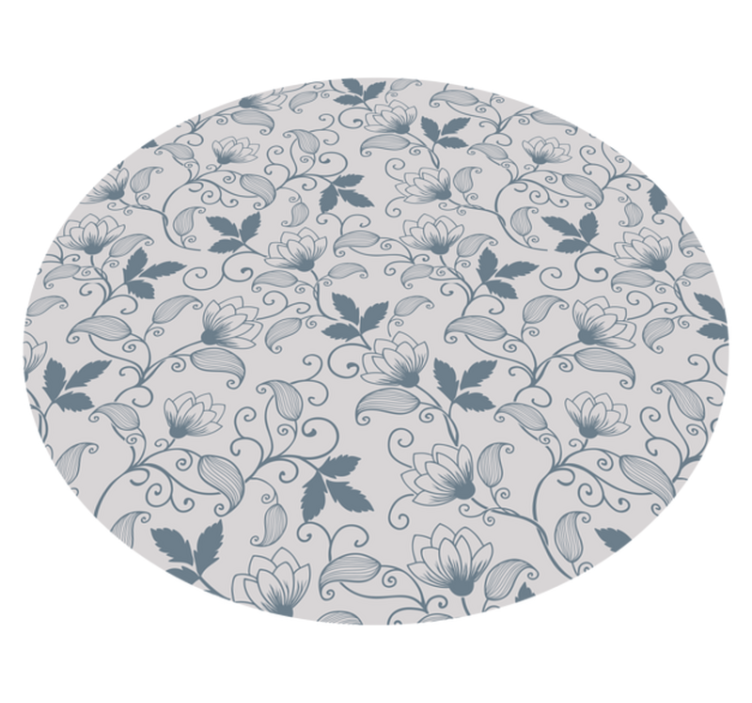 Floral serenity bathroom vinyl rug - TenStickers
