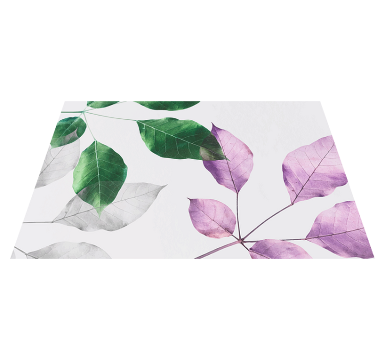 Leafy Botanical Prints flower vinyl rug - TenStickers