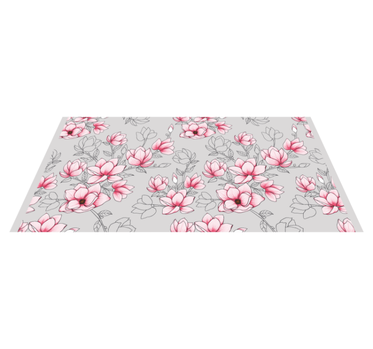 PINK BLOSSOM PATTERN flower vinyl rug - TenStickers