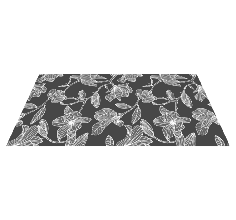 Graceful Botanical Elements flower vinyl rug - TenStickers