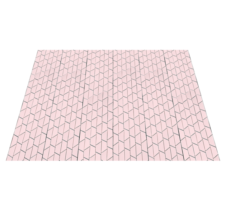 Pink geometric style tile vinyl rug - TenStickers