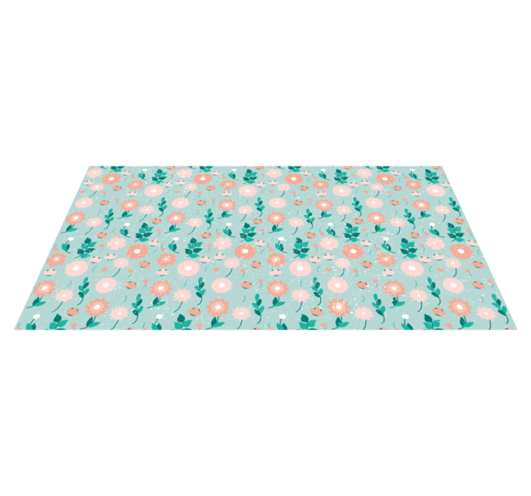 Floral Spring Pattern flower vinyl rug - TenStickers