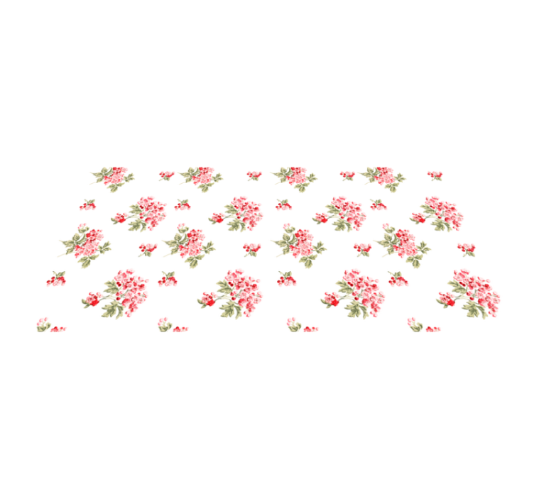 Shabby Chic with vertical pink lines floral rug - TenStickers