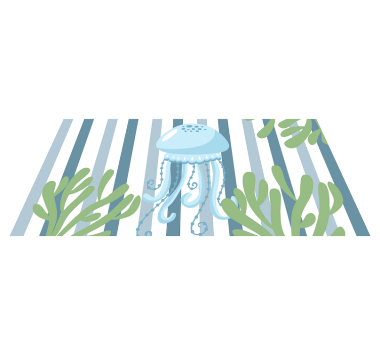 Striped Jellyfish Ocean animal mat - TenStickers