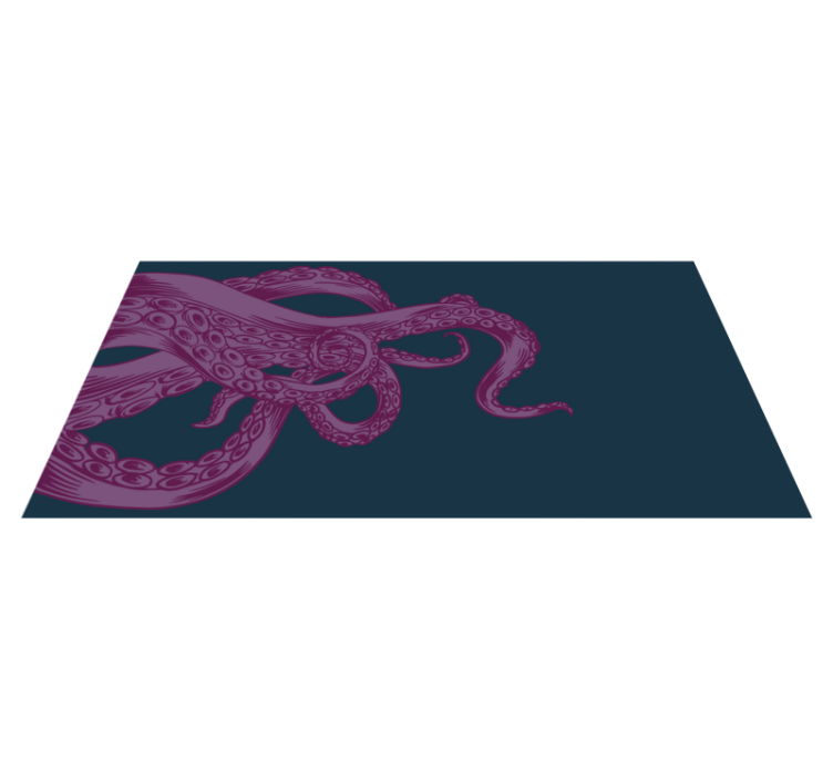 Purple octopus tentacle sea bedroom rug - TenStickers