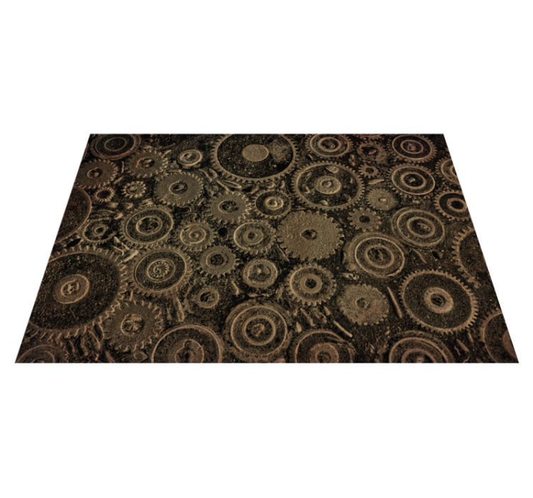Industrial-style set of gears modern rug - TenStickers