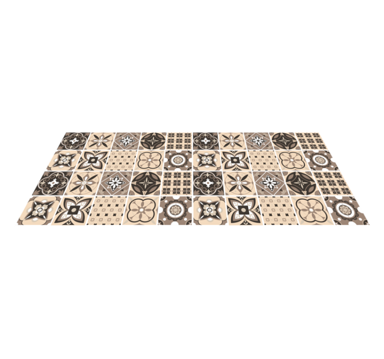 Geometric Tile Pattern floor carpet tiles - TenStickers