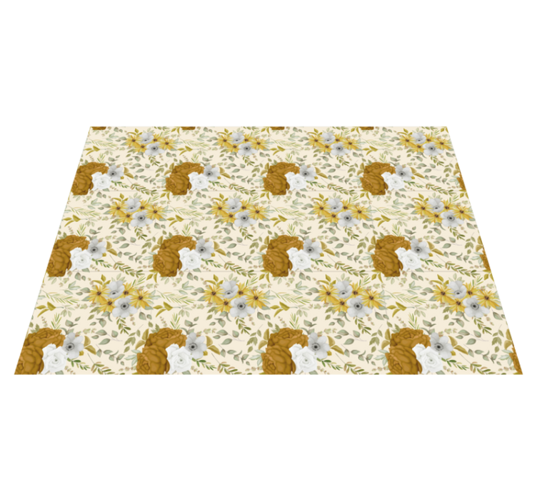 Garden Grandmillenial style floral vinyl rug - TenStickers