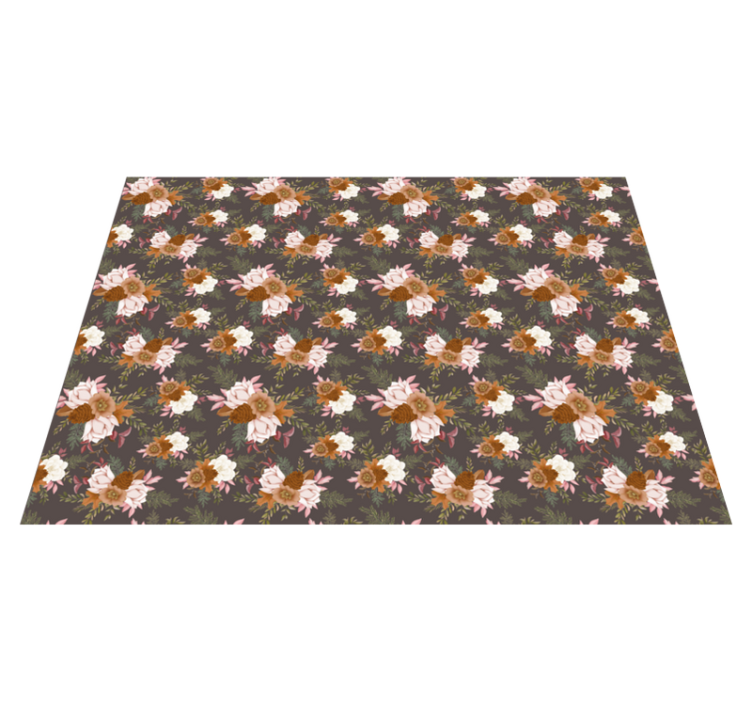 Floral Pattern Elegance flower vinyl rug - TenStickers