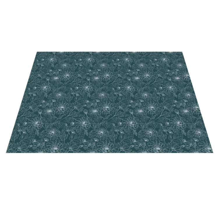 Botanical Pattern Overlay flower vinyl rug - TenStickers