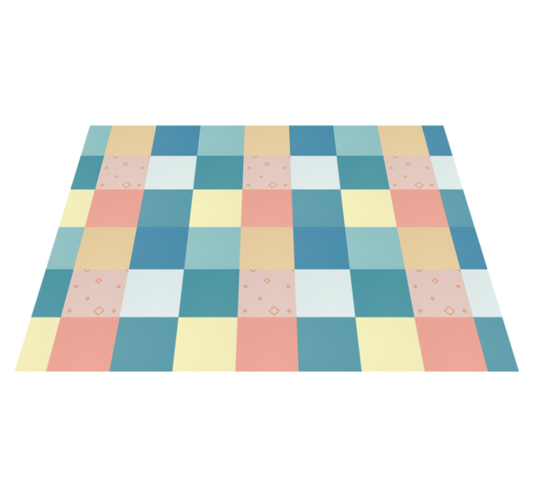 Patchwork colorful retro pattern geometric rugs - TenStickers