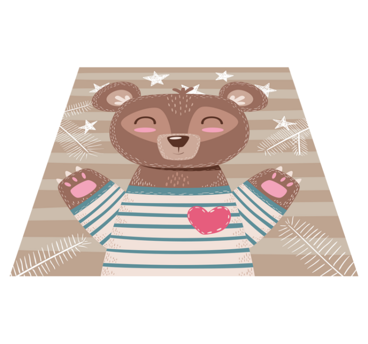 Adorable Bear Illustration nursery vinyl rug - TenStickers