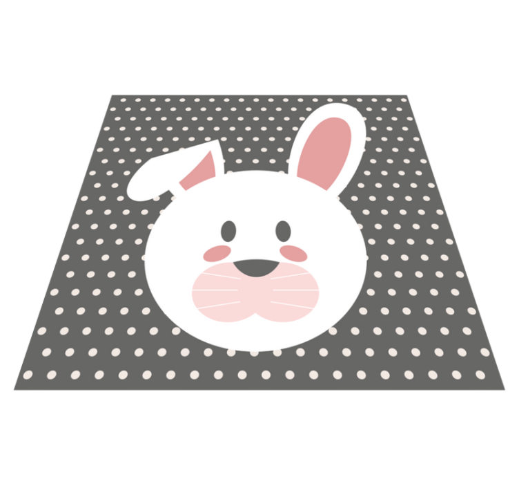 Bunny Polka Dot Overlay nursery vinyl rug - TenStickers