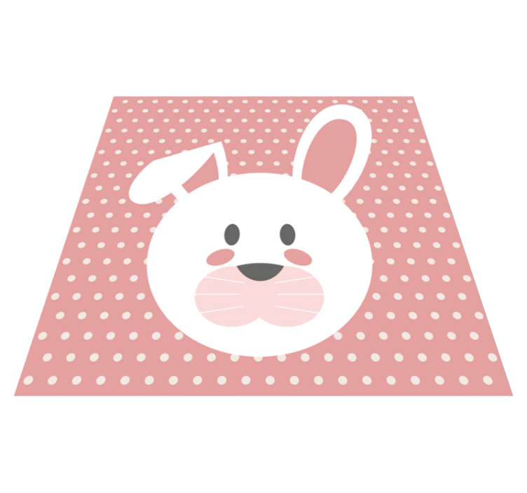 Polka dot bunny nursery vinyl rug - TenStickers