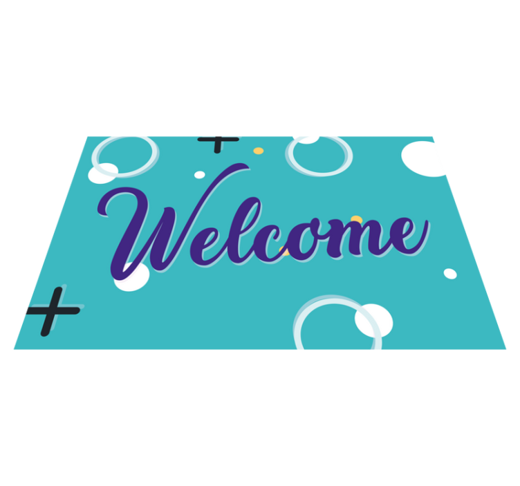 Cheerful Welcome Entrance custom vinyl mat - TenStickers