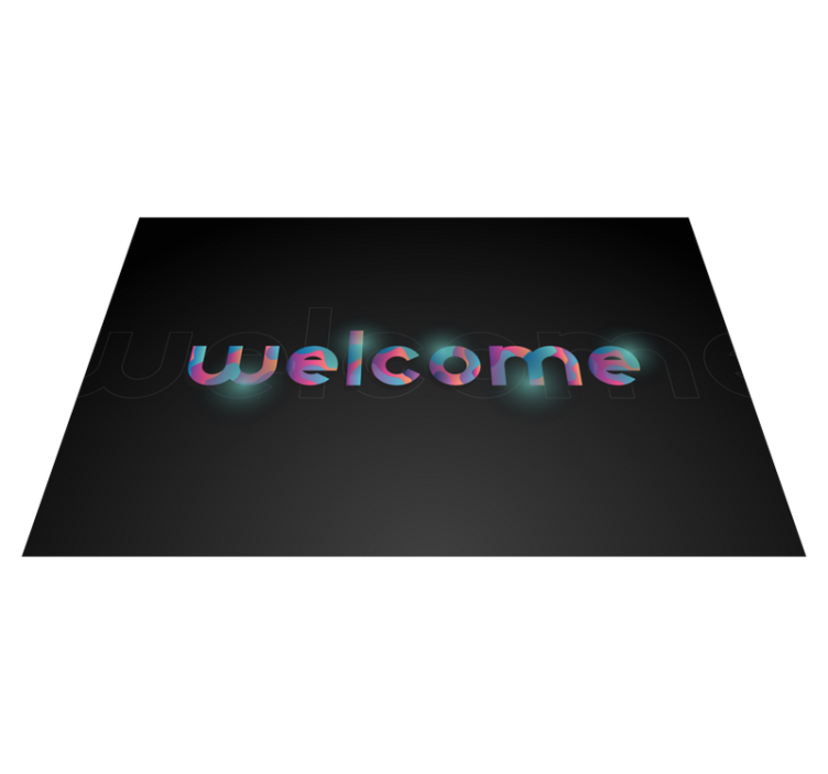 Colorful Welcome Text entrance hall vinyl rug - TenStickers