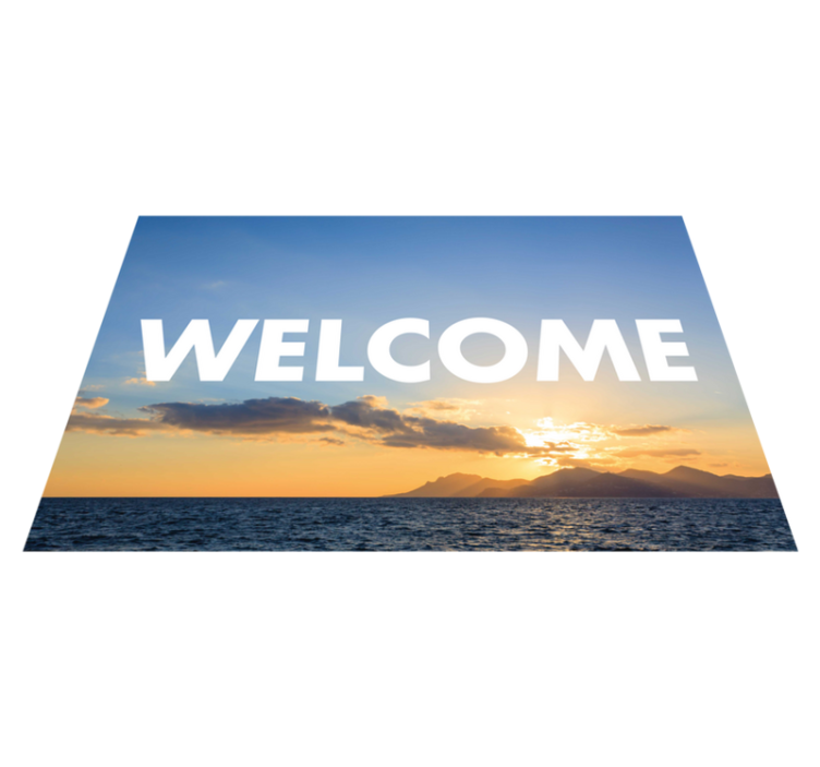 Sunset Greeting Entryway entrance hall vinyl rug - TenStickers