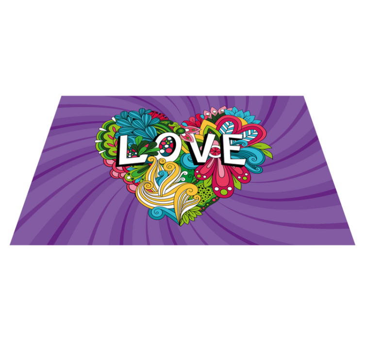 Colorful Love Illustration custom vinyl mat - TenStickers