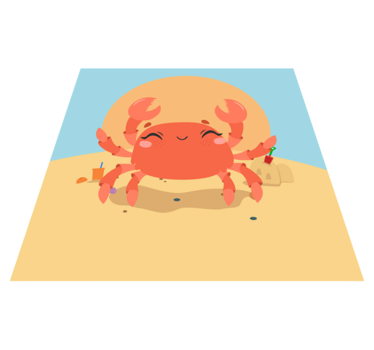 Hilarious red crab animal rug - TenStickers