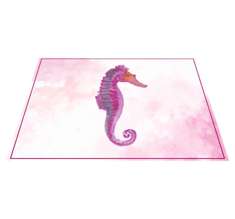 Seahorse illustration animal vinyl rug - TenStickers