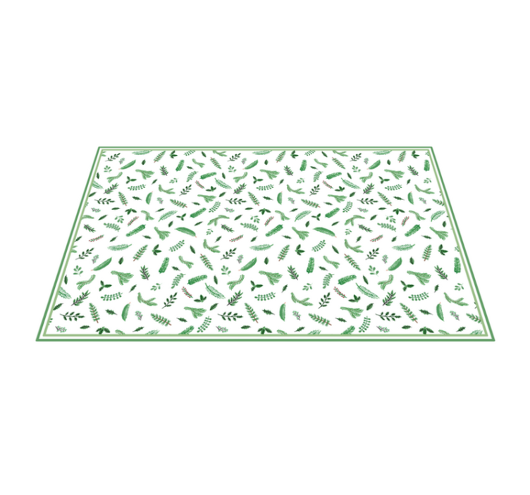 Green Botanical Footwear floral vinyl rug - TenStickers