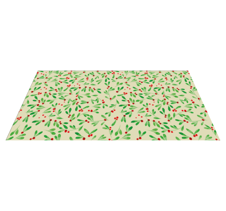 Holiday Berry Pattern christmas vinyl rug - TenStickers