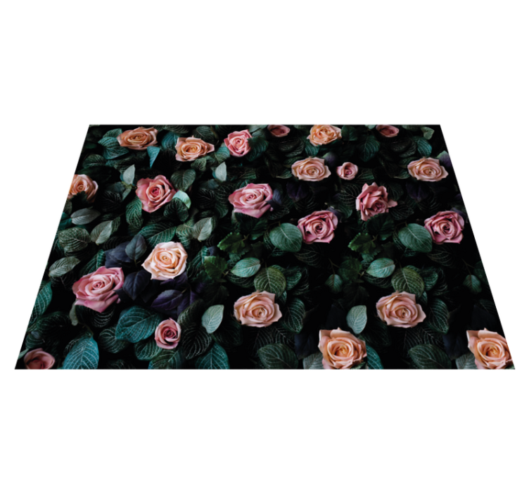 Botanic imagery floral vinyl rug - TenStickers