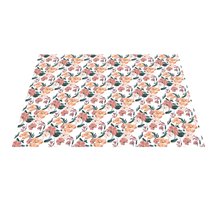 Botanical Blossoms floral vinyl rug - TenStickers