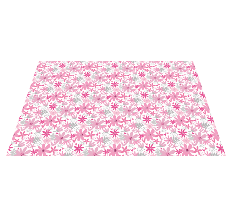 Flowerprint 'Yambo' Pink floral rug - TenStickers