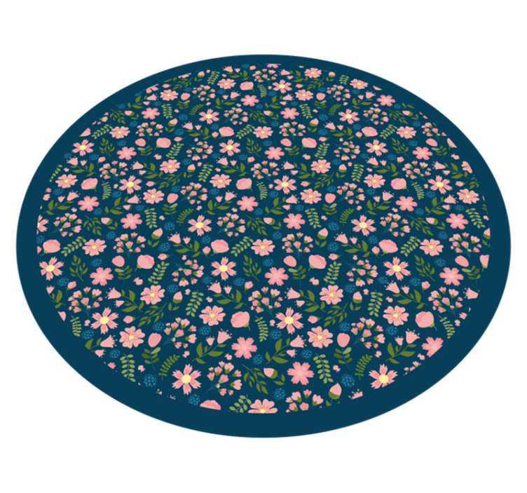 Circular pattern floral vinyl rug - TenStickers