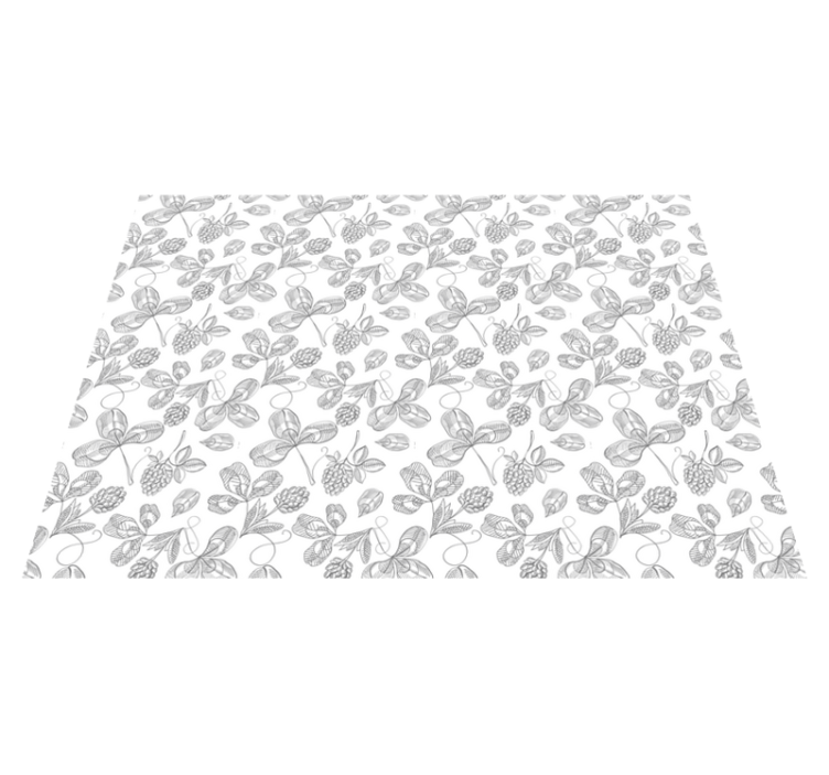 Botanical Lineart floral vinyl rug - TenStickers